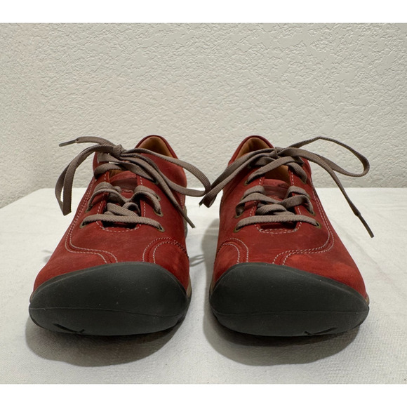 Womens Keen Leather Outdoor Hiking Laced Athletic Shoes Sz 9.5 Brick Red EUC - Picture 7 of 8